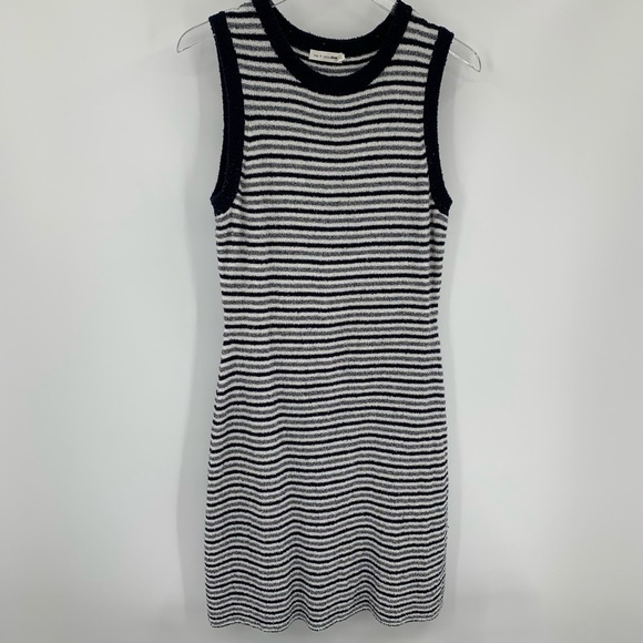 Rag & Bone Lindsay navy blue white stripe terry shift dress sleeveless Medium - Picture 2 of 7